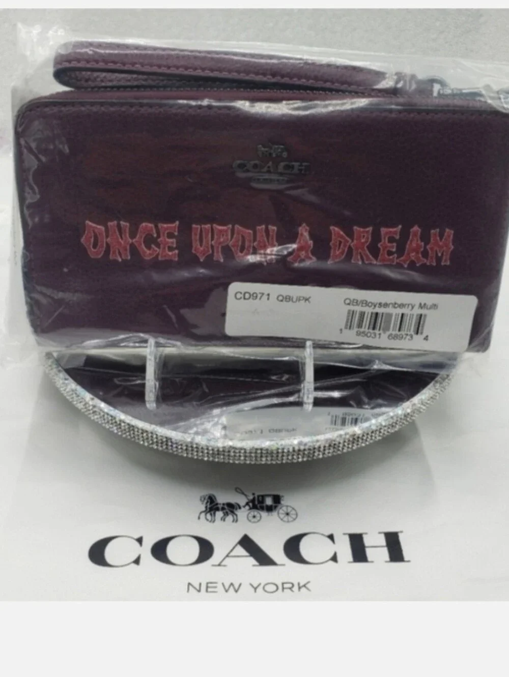 Coach x Disney Long Zip Around Wallet Once Upon A Dream Wrist Strap